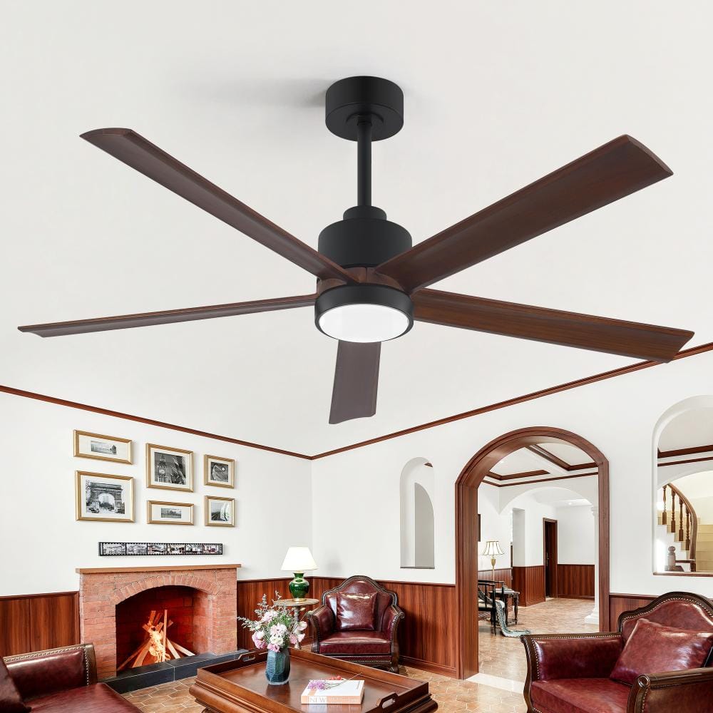52 in. Integrated LED Indoor Black Downrod Mount Smart Ceiling Fan with Lights Remote,Control Via app,Dimmable price history on PriceWatchPro