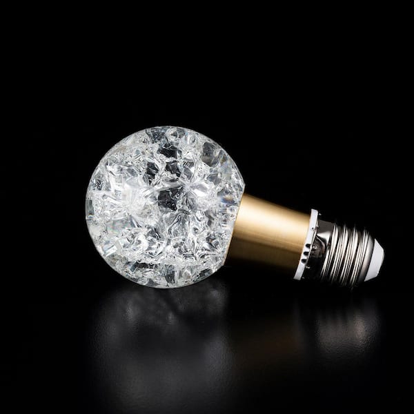 5-Watt Equivalent Fractured Globe Shaped E26/27 Crystal LED Light Bulb in Warm White (1-Pack)