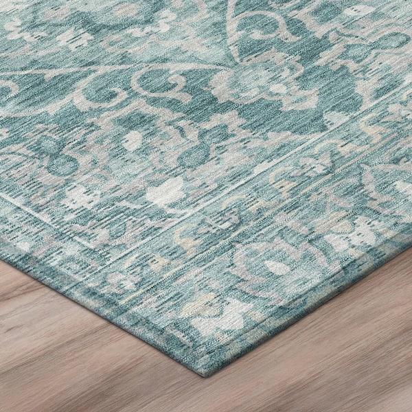 Chantille Machine Washable Indoor/Outdoor Abstract ACN3164 Teal 2 ft. x 3 ft. Accent Rug