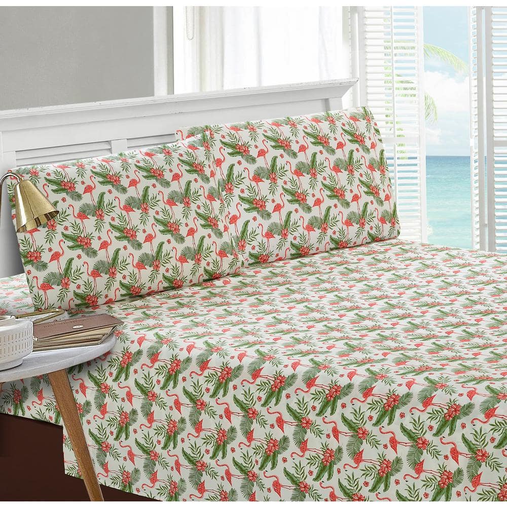 Vivid Fish Bed Sheet Set 3D Printed Polyester Green Bed Flat Sheet With  Pillowcase Bed Linen
