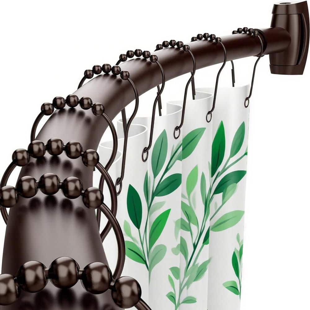 40-72 in. Adjustable Curved Shower Curtain Rod in Bronze, Aluminum Rustproof Round Shower Curtain Rod for Bathroom price history on PriceWatchPro