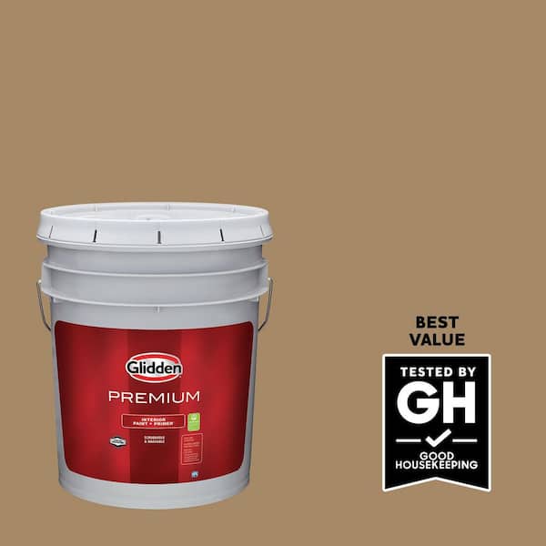 Glidden Premium 5 gal. PPG1086-6 Coffee with Cream Semi-Gloss Interior Latex Paint