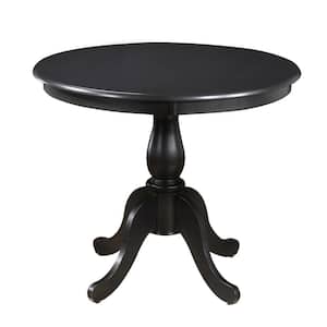 Danielle Antique Black Wood 36 in. Pedestal Dining Table (Seats 4)