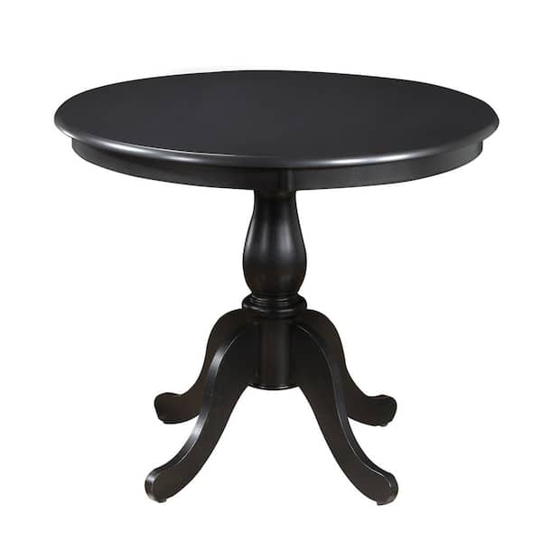 HomeRoots Danielle Antique Black Wood 36 in. Pedestal Dining Table (Seats 4)