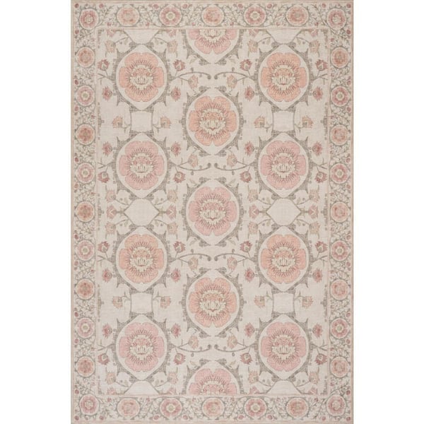 Hillstone Collection Winnow Traditional Vintage Medallion Area Ivory 7 ft. x 9 ft. Indoor Area Rug