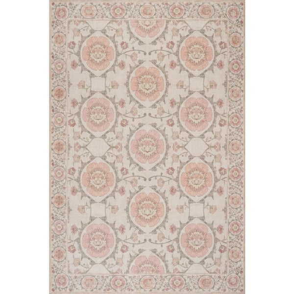 Lomia Traditional Vintage Medallion Area Ivory 8 ft. x 10 ft. Indoor Area Rug