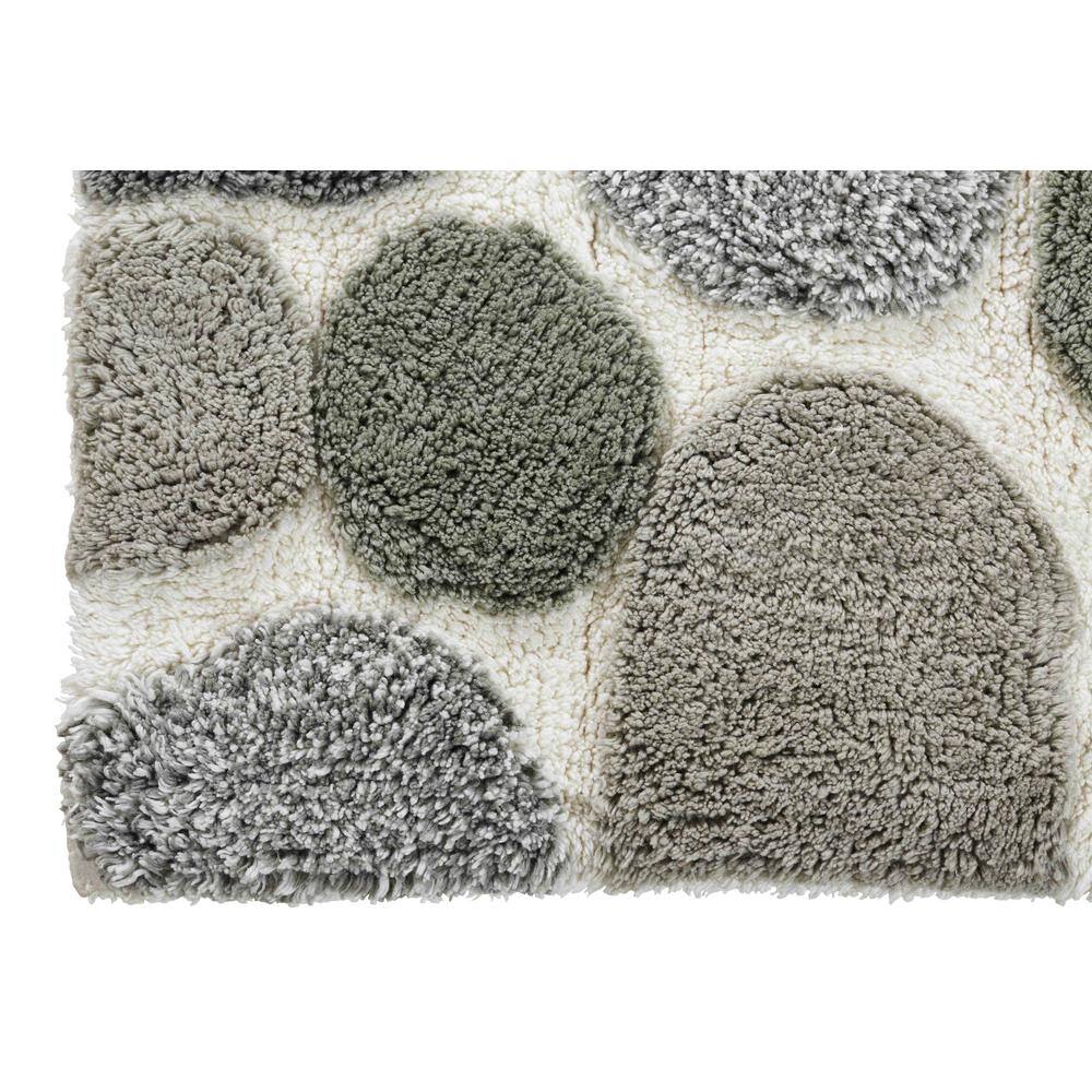 Gray Cotton Pebble Pattern Non-Slip Bath Mat Set