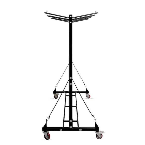 AdirOffice - 65 in x 33.7 in. x 67 in. Steel 600lb Capacity Folding Chair and Table Combo Cart in Black