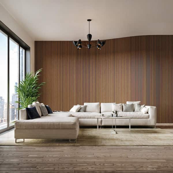 Ejoy 106 in. x 24 in. x 0.43 in. Wood Half Circle Flexible Multi-Purpose Siding Panel in Chest Nut Brown Color (Set of 1pc) FlexibleSiding_HCFP_011_ChestNutBrown