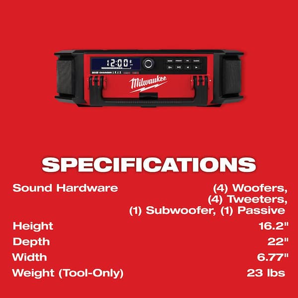 Milwaukee - M18 Lithium-Ion Cordless PACKOUT Radio/Speaker with Built-In Charger