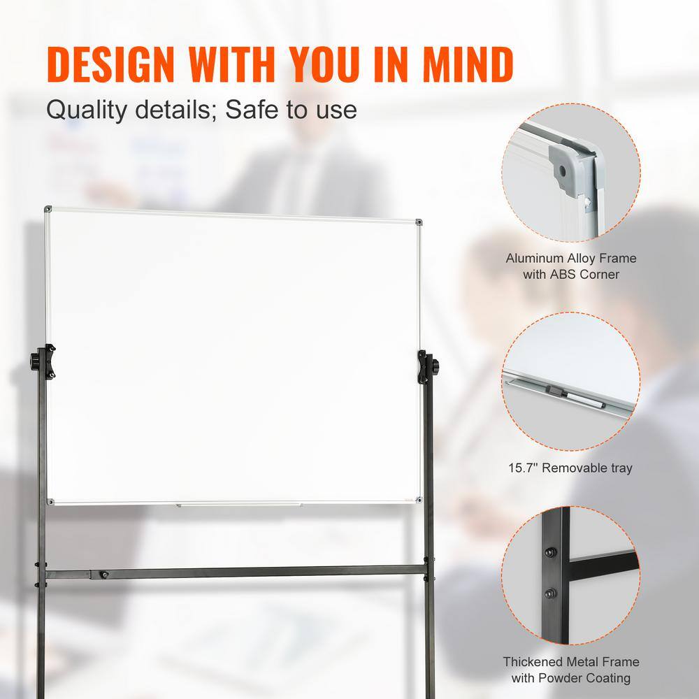 VEVOR 24" x 18" White Magnetic Rolling Freestanding Whiteboard