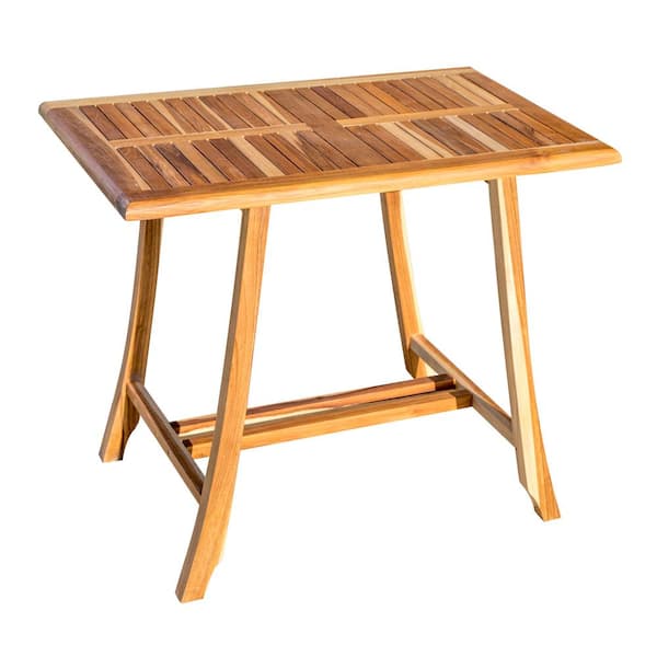 EcoDecors Satori Solid Teak Indoor Outdoor Natural Teak Dining Table