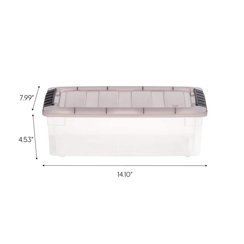 Clear Stackable Plastic Storage Box with Latching Lid, 5 Qt.