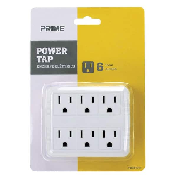 Unbranded 6 Outlet Grounded In Wall Adapter Plug in White