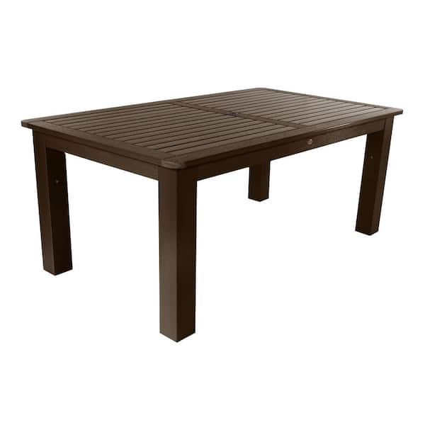 Highwood Weathered Acorn Rectangular Recycled Plastic Outdoor Dining Table