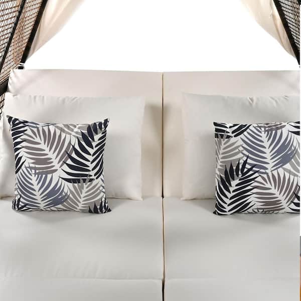 Clihome Wicker Outdoor Day Bed Patio Double Chaise Lounge