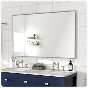 Sax 48 in. W x 30 in. H Large Rectangular Aluminum Framed Wall Bathroom Vanity Mirror in Chrome