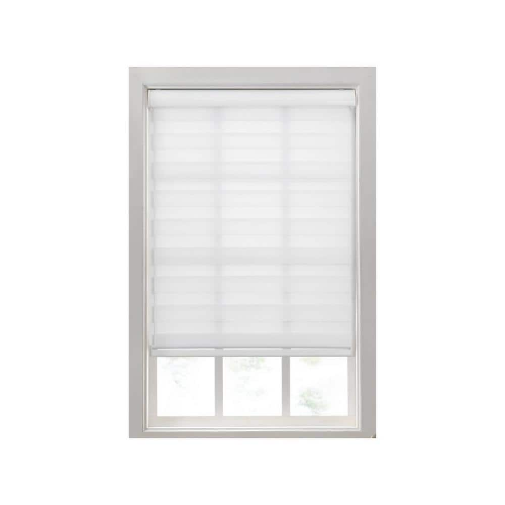 Eclipse Zebra White Cordless Light Filtering Polyester Roller Shades - 31 in. W x 72 in. L