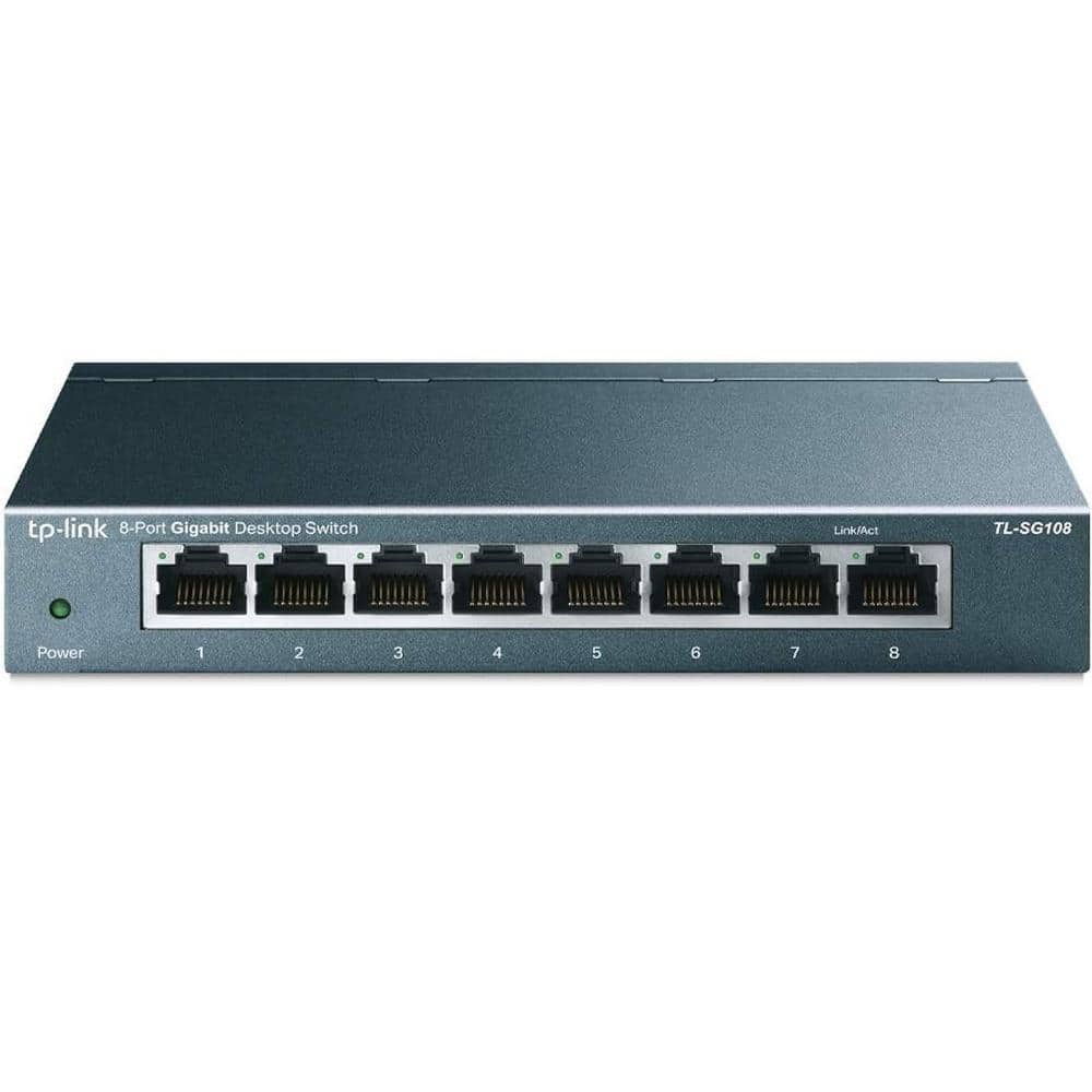 Etokfoks 5 Port Unmanaged Ethernet Network Switch Ethernet Splitter Plug  and Play in Gray MLPH007LT486 - The Home Depot