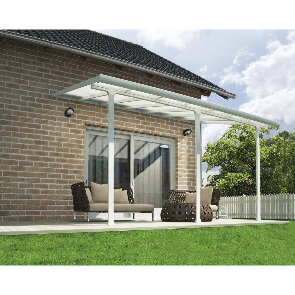 Canopia By Palram Feria 10 Ft X 14 Ft White White Aluminum Patio Cover 702721 The Home Depot