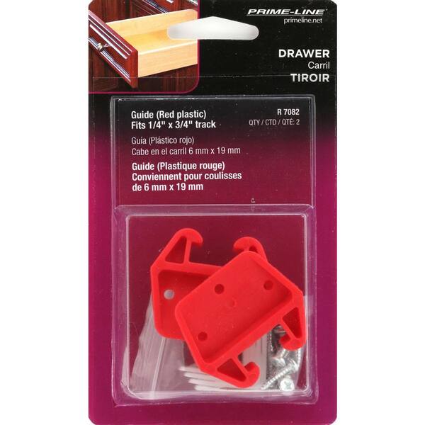 Prime-Line 1/4 in. x 7/8 in., Red Drawer Guide Kit R 7082 - The
