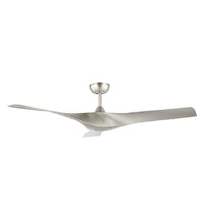 52 in. IndoorDC Ceiling Fan without Lights, Brushed Nickel Ceiling fan with Remote