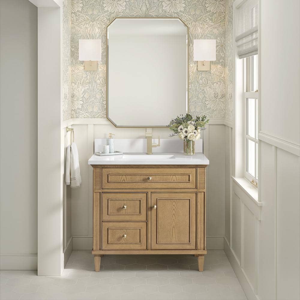 Lorelai 36.0 in. W. x 23.5 in. D x 34.06 in. H Single Bathroom Vanity in Light Natural Oak with White Zeus Quartz Top price history on PriceWatchPro