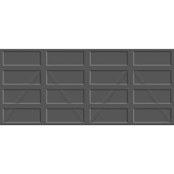 Bridgeport Steel Design V 16 ft. x 7 ft. Insulated 18.4 R-Value Iron Ore Garage Door without Windows