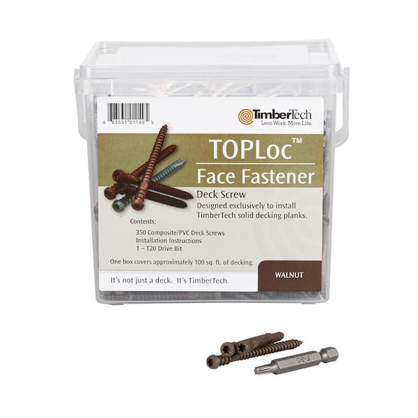 TimberTech TOPLoc for Composite Walnut 100 sq. ft. (350-2-1/2 in. Screws, 2 Bits)