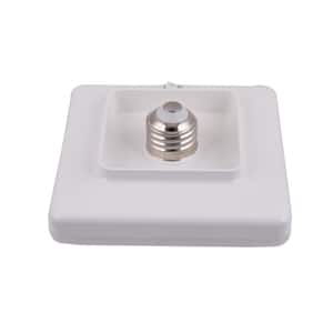 4.5 in. 60-Watt Square White Integrated LED Flush Mount with White Plastic Shade