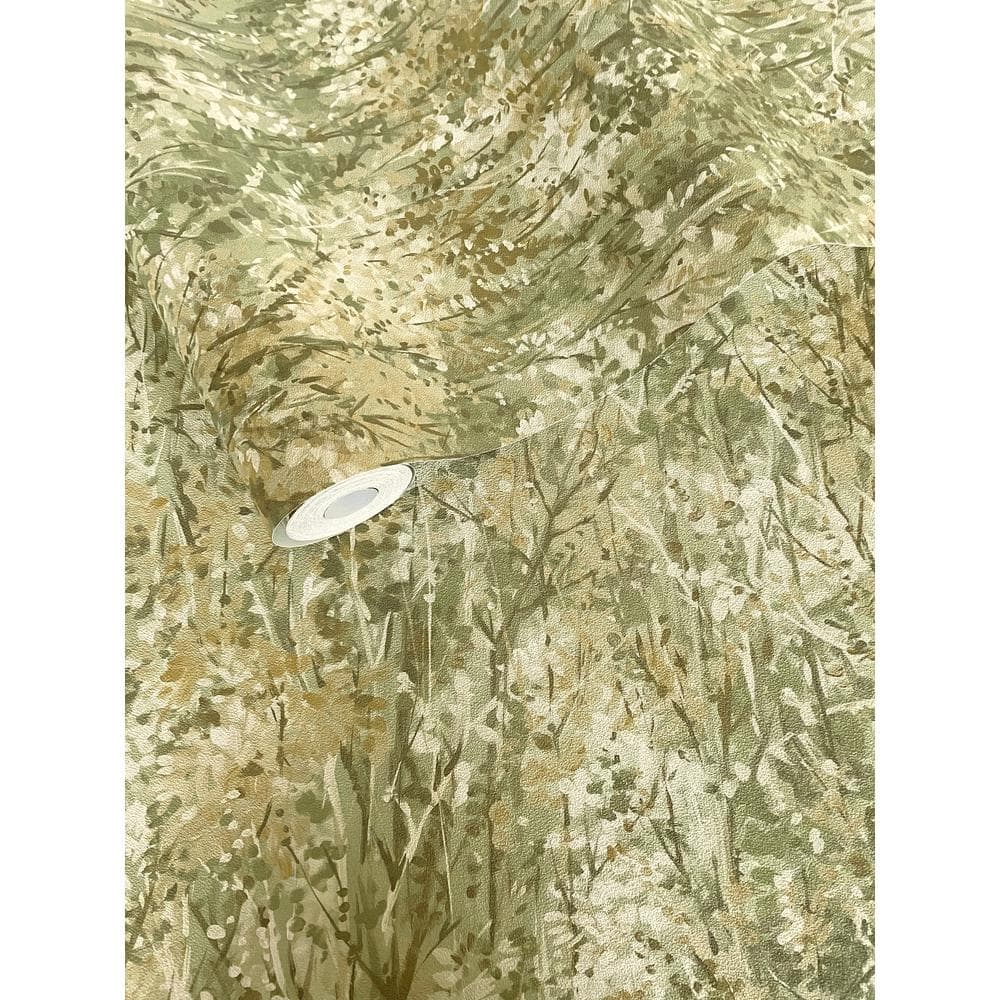 Green Textured Tropical Forest Non-Pasted Wallpaper Roll
