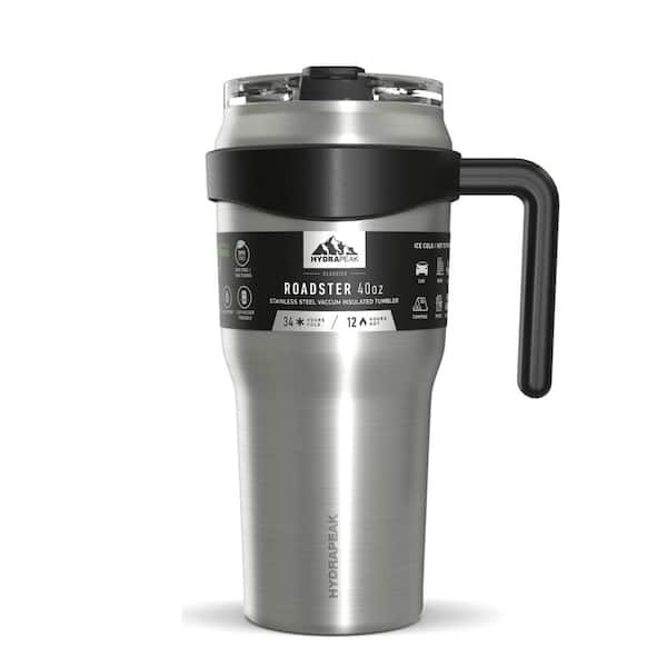 1pc 40oz Stainless Steel Car Cup With Straw, Handle, Double Layer