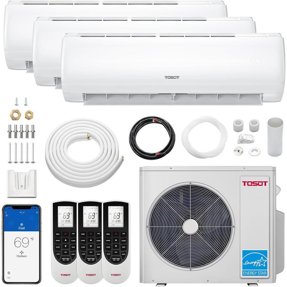 30,000 BTU Tri-Zone Mini Split AC/ Heat Pump, 21 SEER2, 230-Volt, Wifi, Inv
