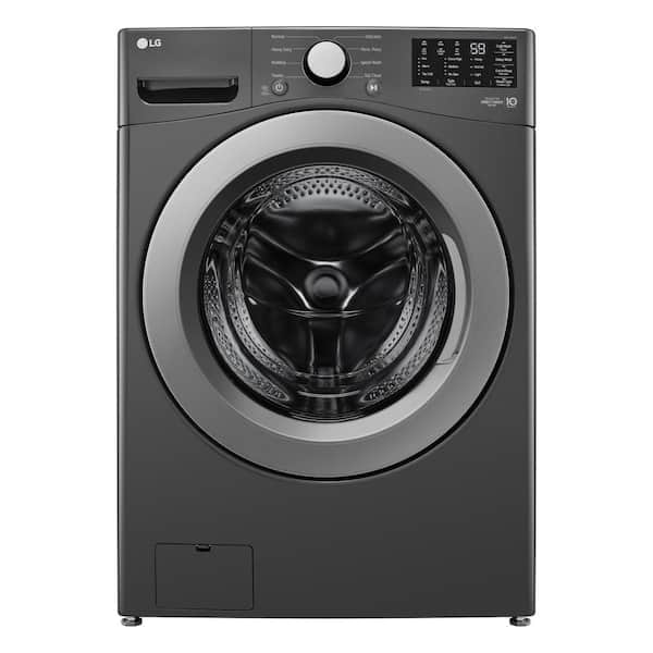 LG 5.0 cu. ft. Stackable Front Load Washer in Middle Black with 6 Motion Cleaning Technology