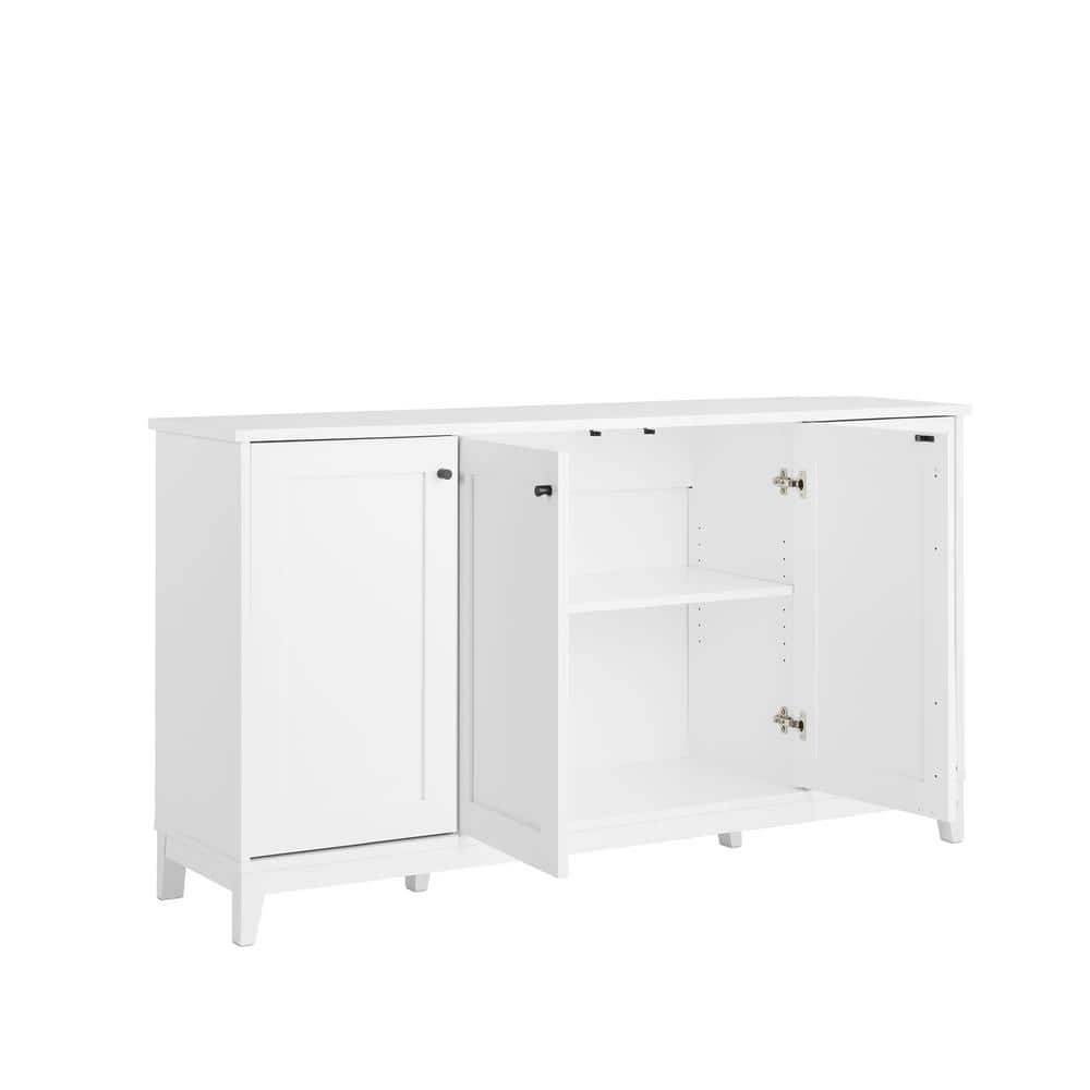 White Pine 4-Door Freestanding Accent Cabinet with Adjustable Shelves