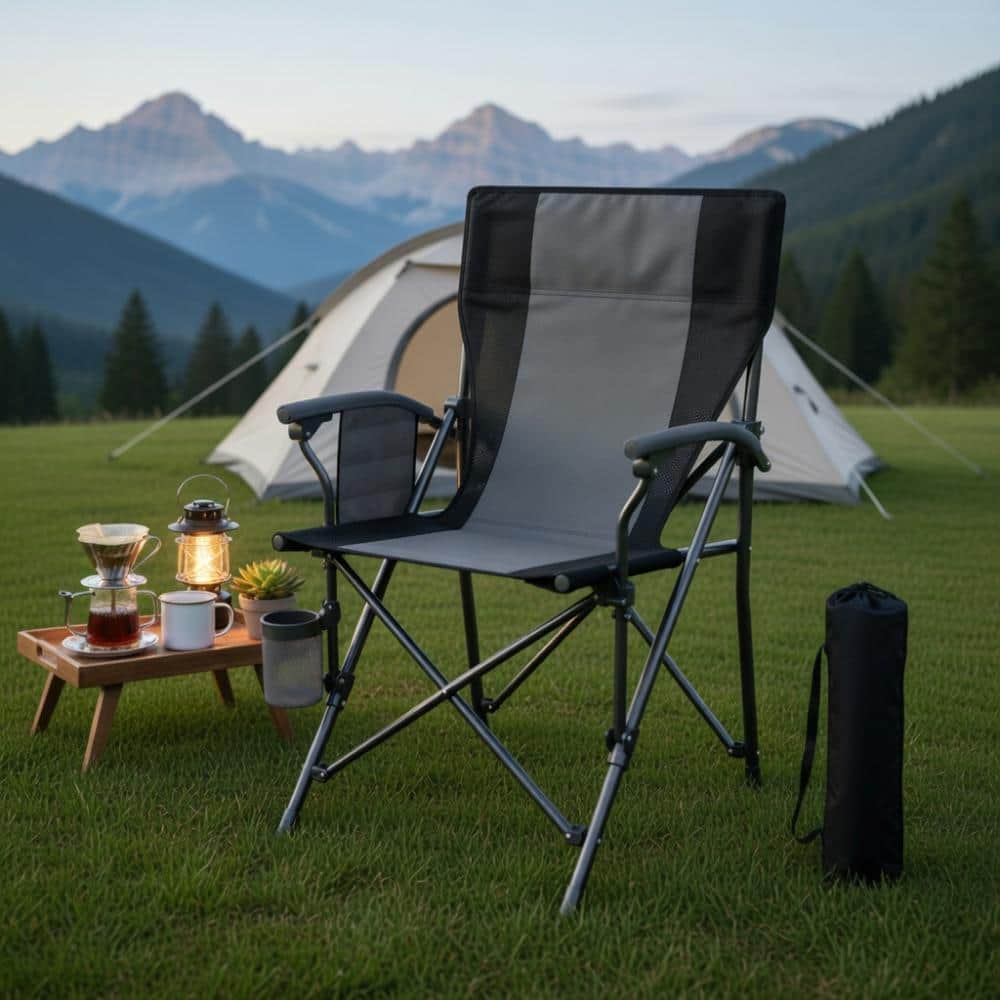 Lightweight folding camping chair with cup holder and side pocket, 350lb price history on PriceWatchPro
