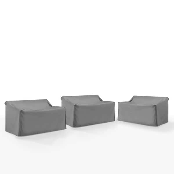 CROSLEY FURNITURE 3-Piece Gray Outdoor Sectional Furniture Cover Set
