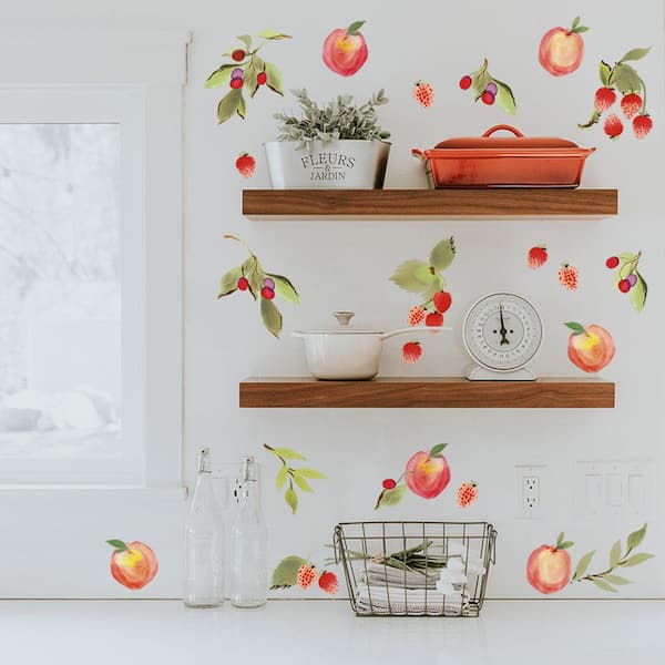 Tempaper Peach & Berry Medley Peel and Stick Wall Decals, Multicolor