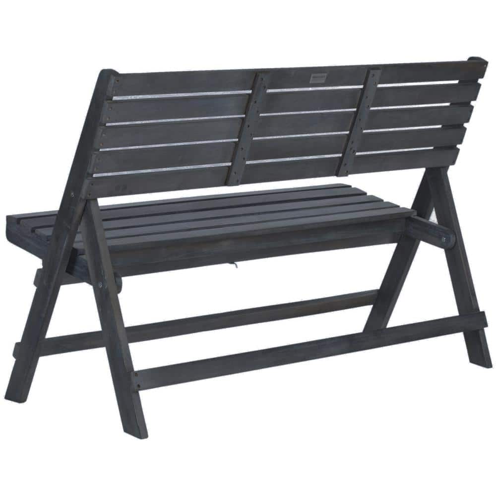 Ash Grey Acacia Wood Folding Outdoor Bench