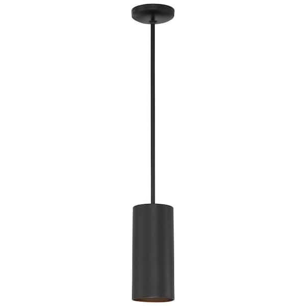 Access Lighting Pilson 1-Light Matte Black Metal Pendant with Metal Shade