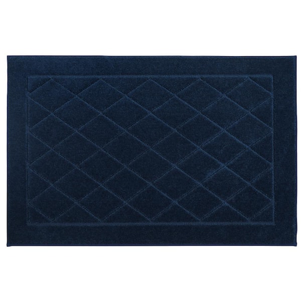BEQHAUSE BEQHAUSE 32 in. x 48 in. Navy Blue Absorbent Washable