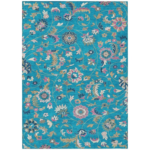 Addison Rugs Chantille Machine Washable Indoor/Outdoor Abstract ACN1006 Teal 2 ft. 6 in. x 3 ft. 10 in. Area Rug