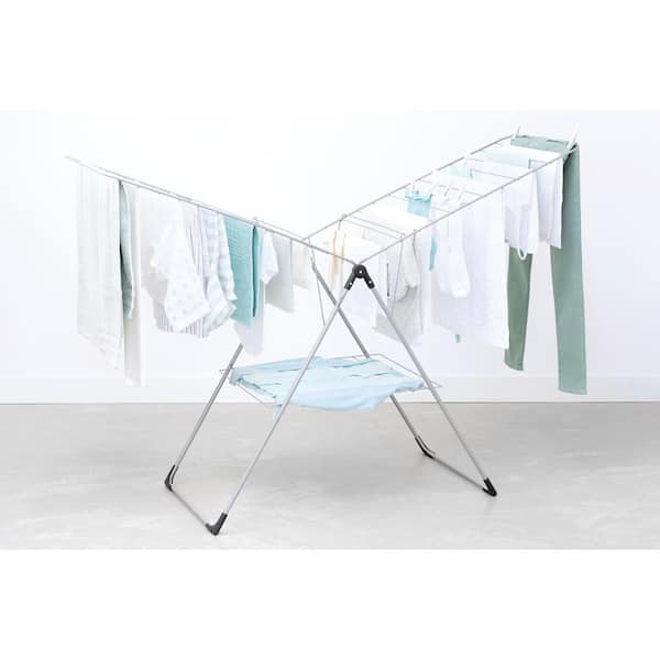 66 ft. (20m) W 75.2 in. x H 35.4 in.T-Model Drying Rack in Metallic Gray