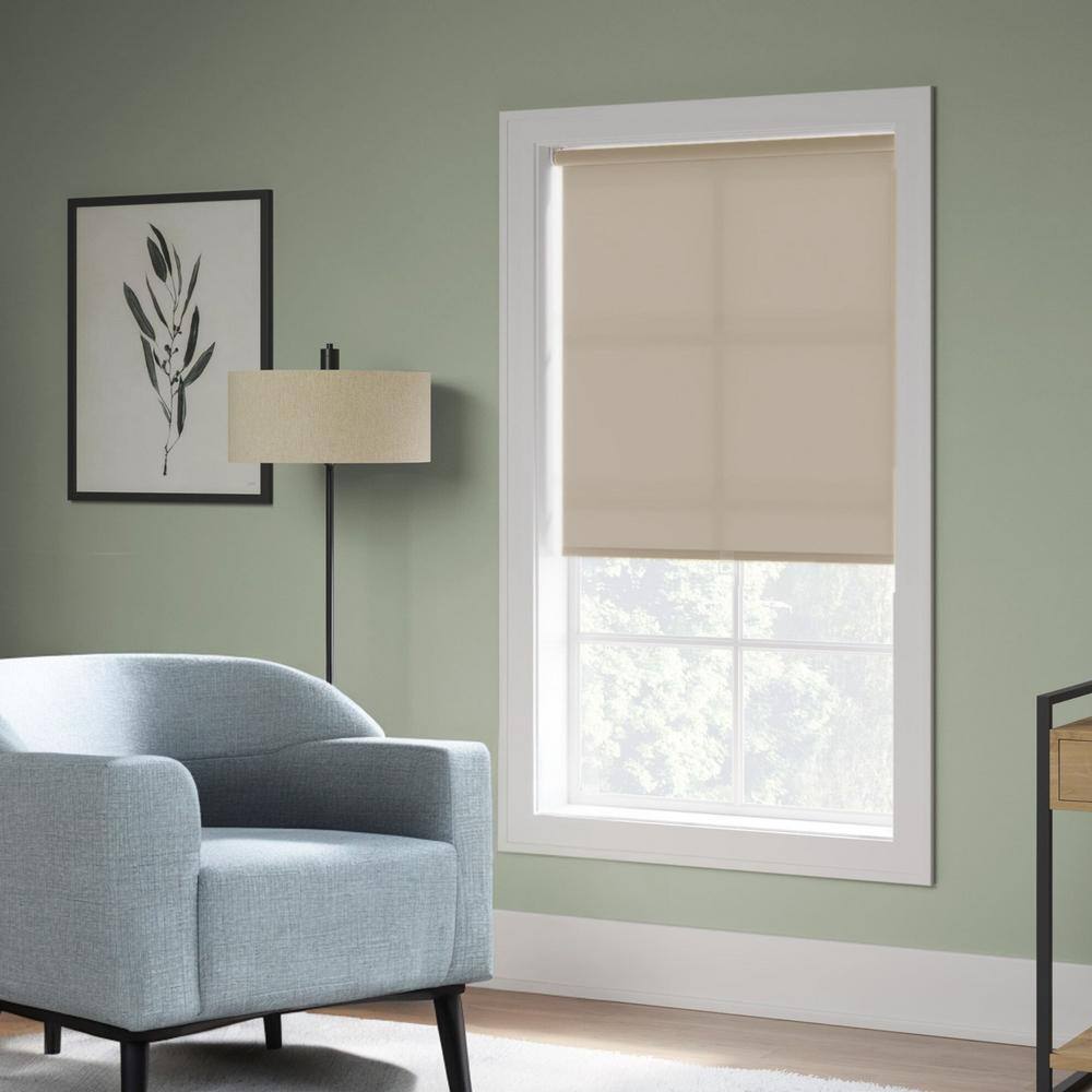 Cut-to-Size 47 in. W x 73 in. L Beige Cordless Light Filtering Polyester Fabric Roller Shade price history on PriceWatchPro