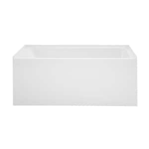Mansfield Pro-Fit Steel 30-in x 60-in White Porcelain Enameled Steel Alcove  Soaking Bathtub (Right Drain) in the Bathtubs department at