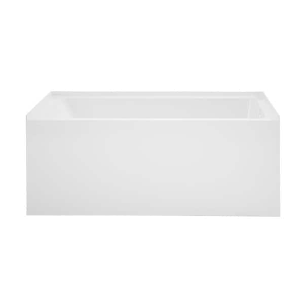 Swiss Madison Voltaire 54 in. L x 30 in. W Right-Hand Drain Rectangular Alcove Bathtub with Apron in Glossy White