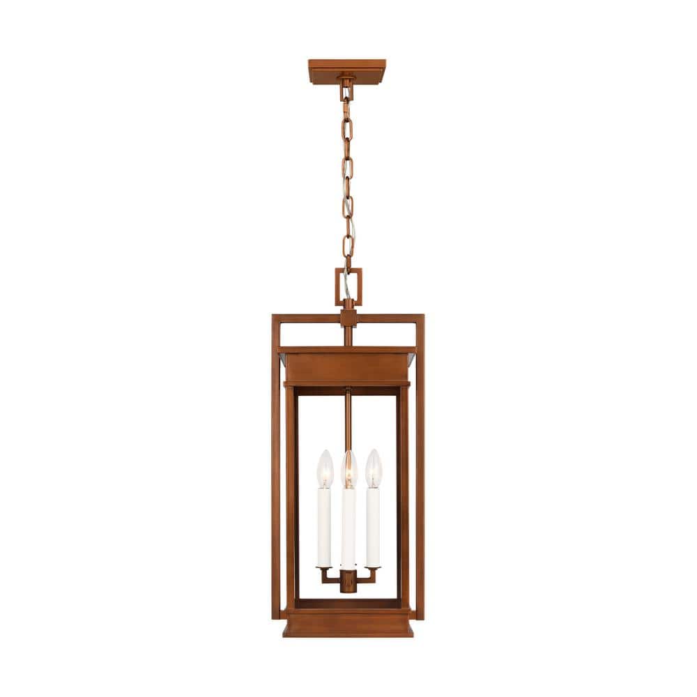 Cupertino 26.375 in. H 4-Light Natural Copper Dimmable Outdoor Pendant Light with Clear Glass and No Bulbs Included price history on PriceWatchPro