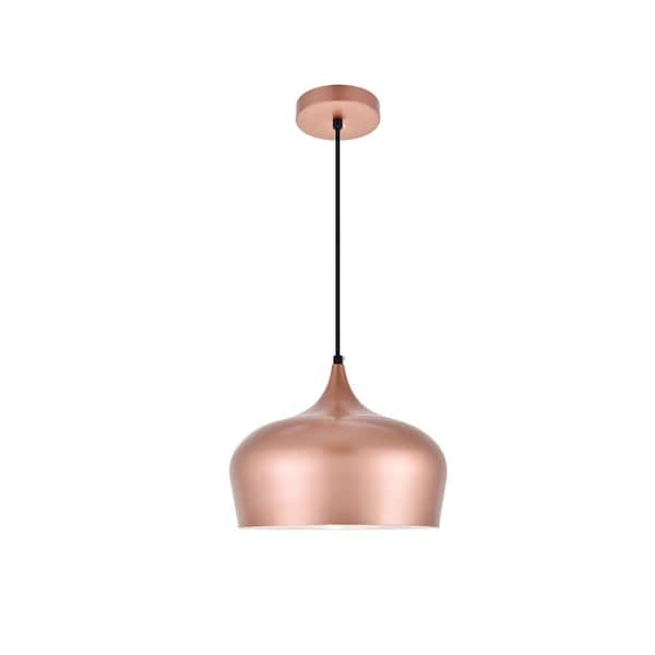 Unbranded Timeless Home 11.5 in. 1-Light Honey Gold Pendant Light, Bulbs Not Included