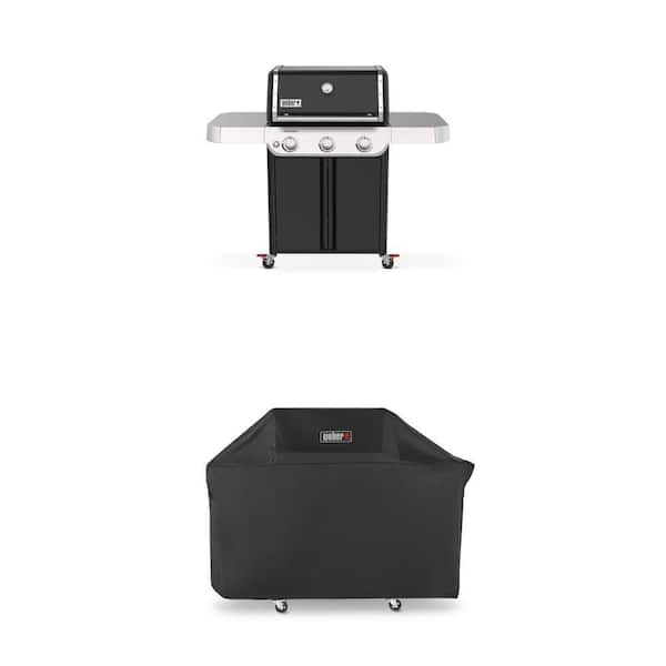 Genesis E-315 3-Burner Liquid Propane Gas Grill with Cast-Iron Grates and Premium Grill Cover