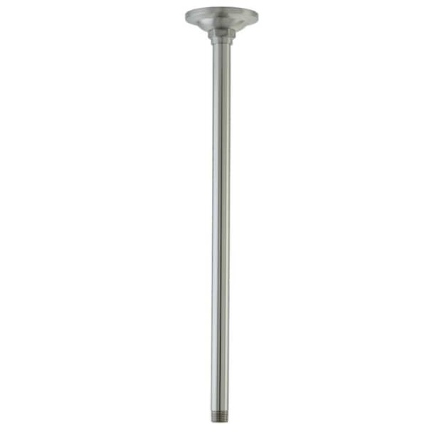 Kingston Brass Raindrop Ceiling 17 in. Shower Arm with Flange in Brushed Nickel